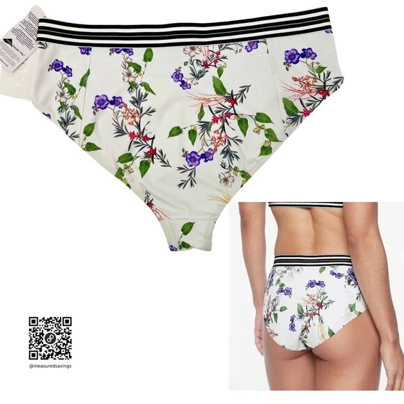 Athleta - Large NWT - Gold Coast White Floral Swim Bikini Bottoms - Picture 2 of 6